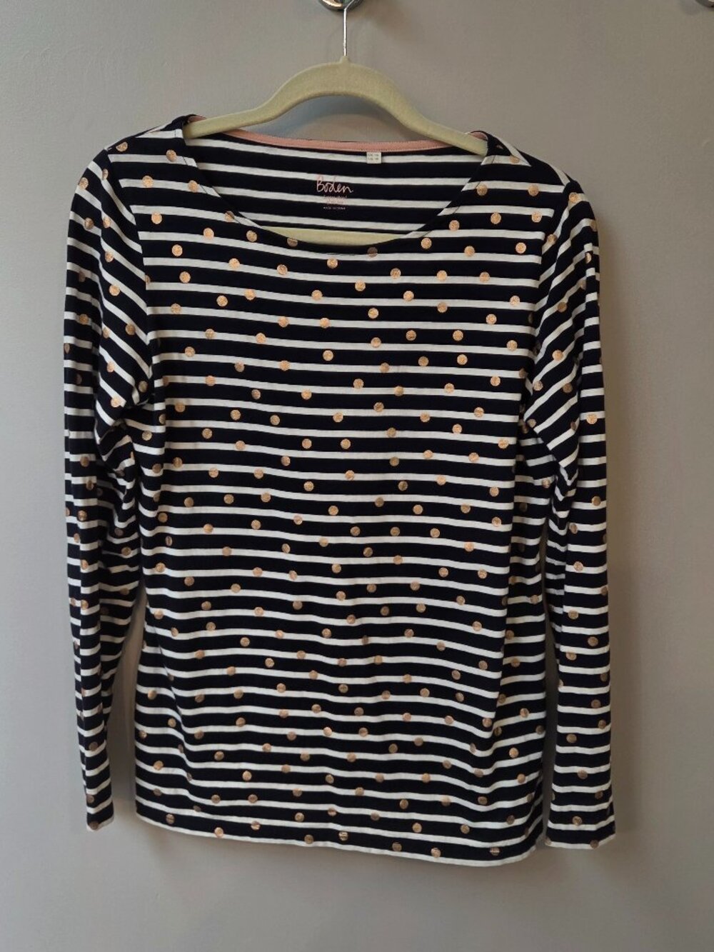 Boden Striped Long Sleeve Tee Shirt